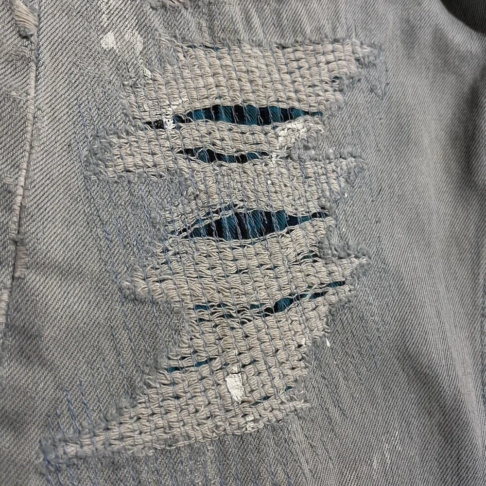 Levis 501 Jeans Sashiko Flannel Double Knee Thrash Vintage Levi USA 1990s 30x30